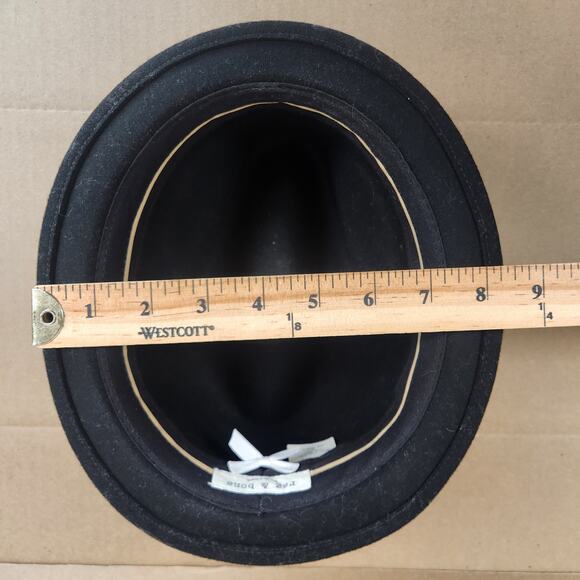 Rag & Bone Cuban Style Wool Fedora Hat WMNS SZ SM Black/Black Grosgrain Ribbon - Picture 8 of 11